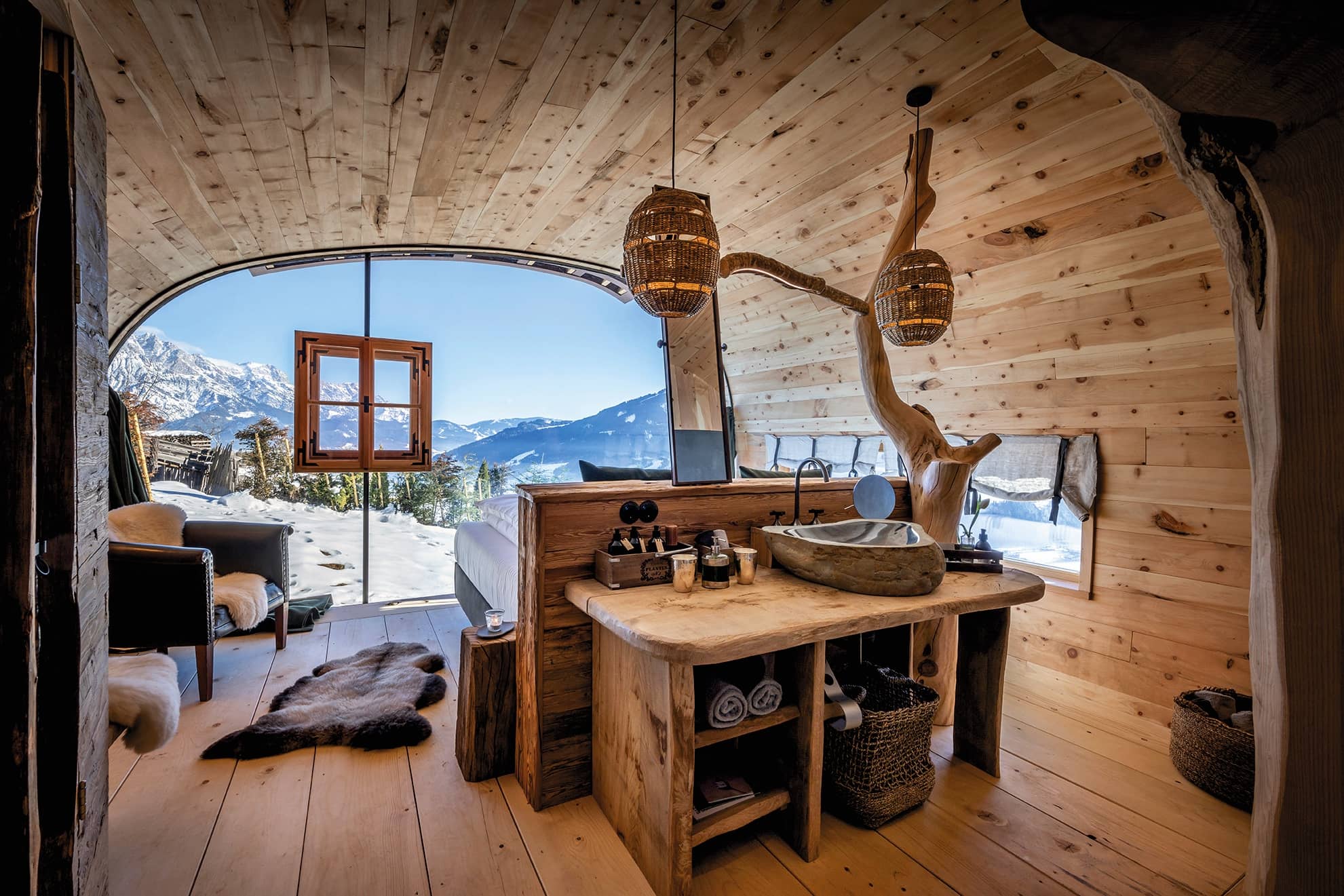 chalet con vista sulle Alpi