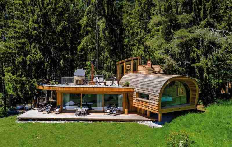 chalet con vista sulle Alpi